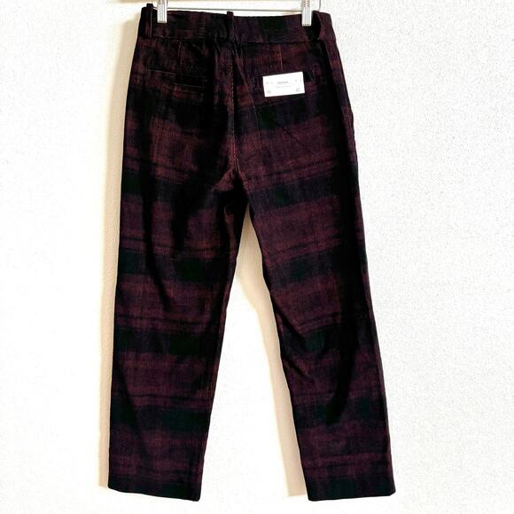 AG The Elvie Black and Red Plaid High Rise Crop Trouser Pants Women's 27 NWT - Picture 5 of 10